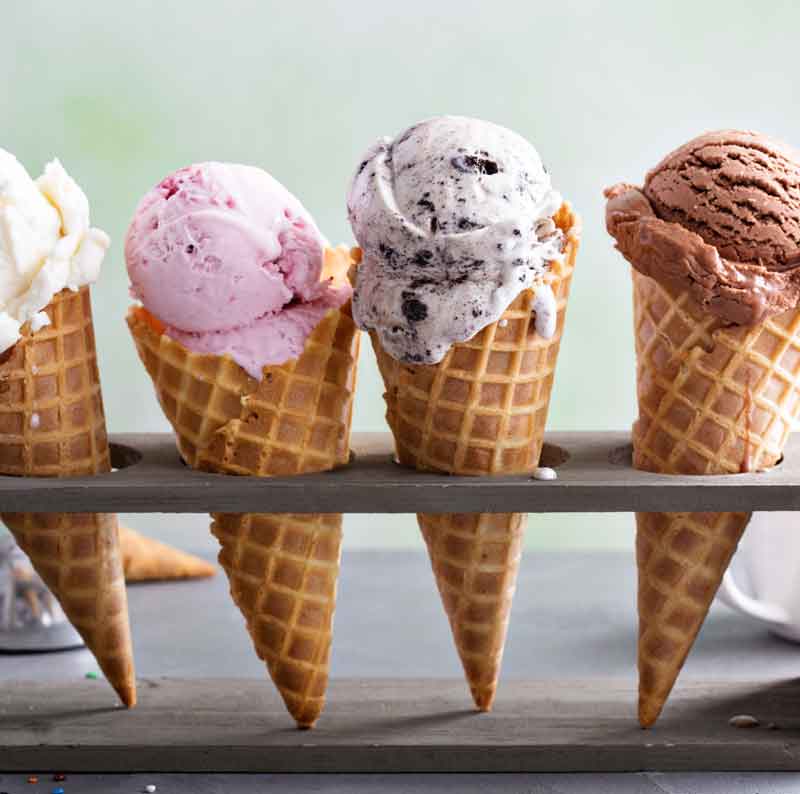 ice cream formulation ingredients for creamy texture and low sugar frozen desserts